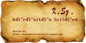 Körösztös Szilárd névjegykártya
