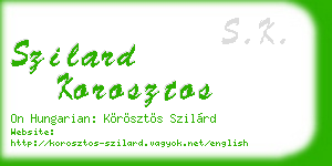 szilard korosztos business card