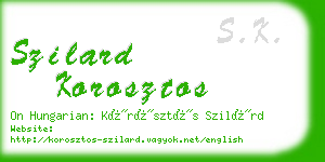 szilard korosztos business card